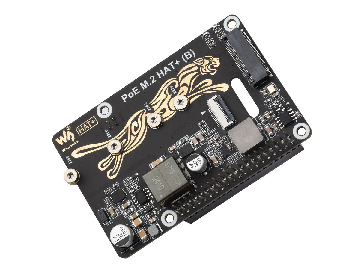 Raspberry Pi 5 PCIe to M.2 NVMe SSD Adapter with PoE Function (B)