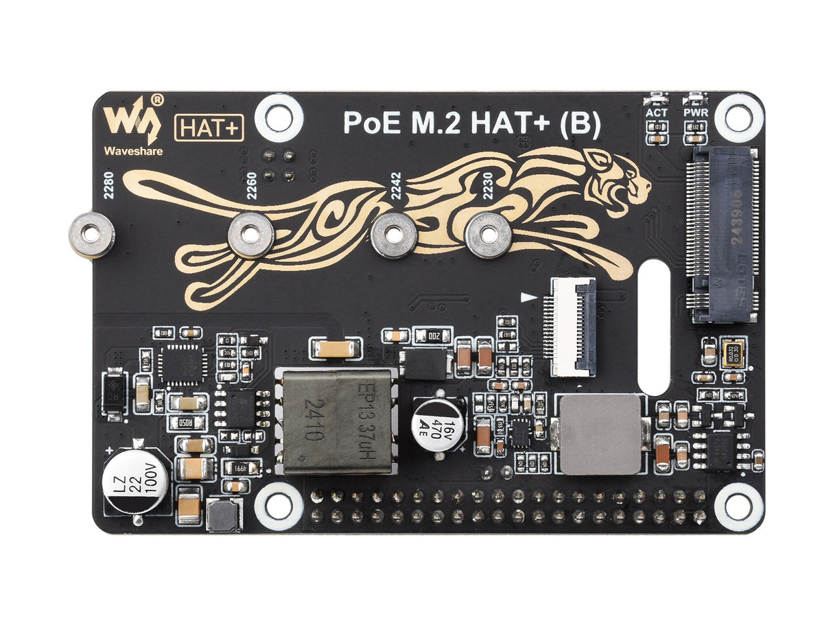 Raspberry Pi 5 PCIe to M.2 NVMe SSD Adapter with PoE Function (B)