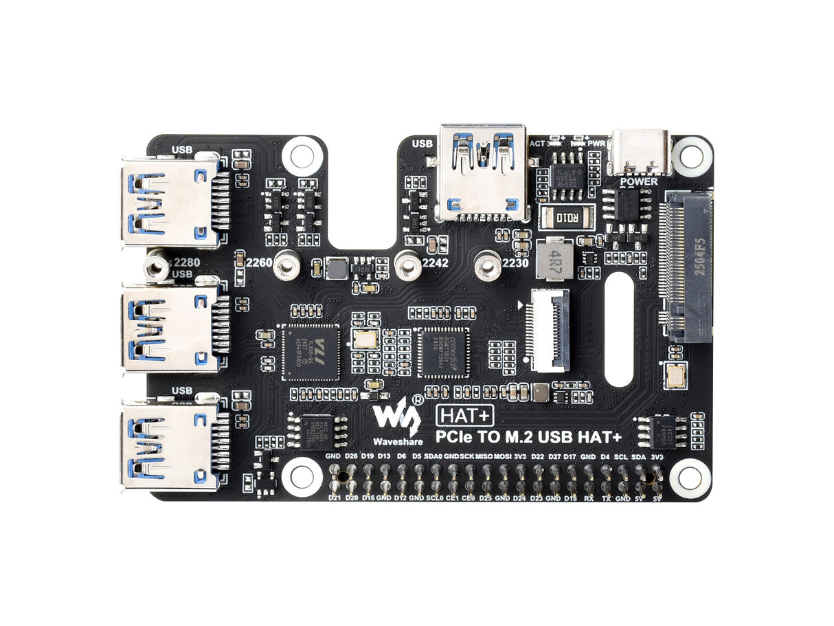 Raspberry Pi 5 PCIe HAT – USB 3.2 Gen1, M.2 NVMe SSD Support