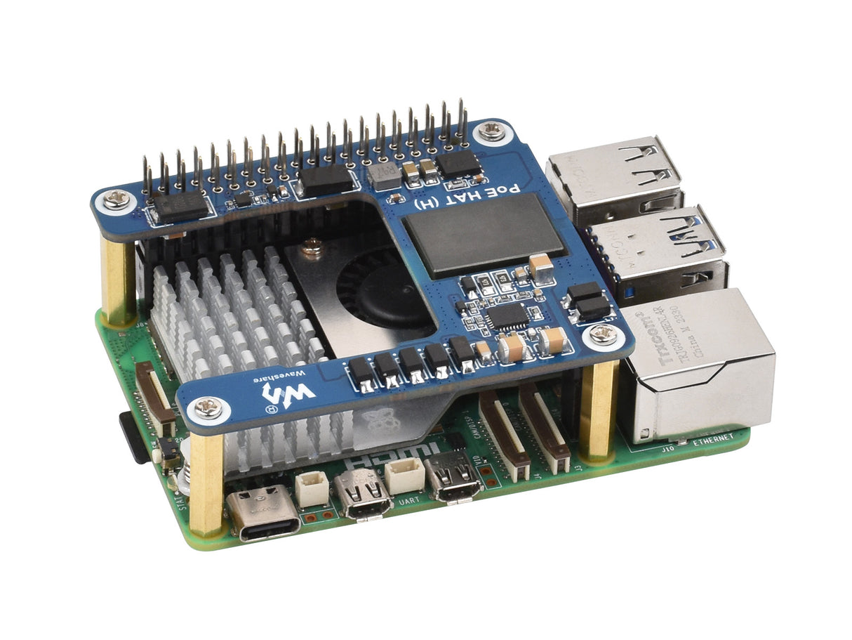 Raspberry Pi 5 PoE HAT (H) – 5V 5A, Isolated SMPS, 802.3af/at