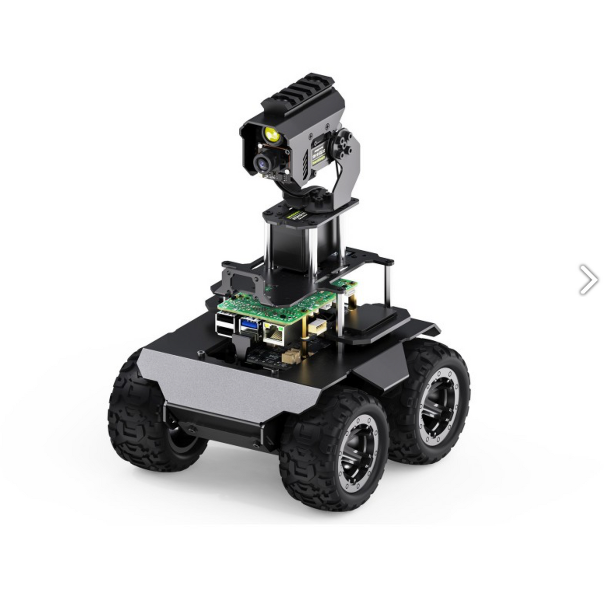 RaspRover Open-source 4WD AI Robot, Dual controllers, All-metal Body, Computer Vision with Pan Tilt