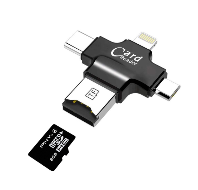Multiple USB Card Reader , 4 IN 1 (Iphone, Micro, SD , Type C) – Pi ...