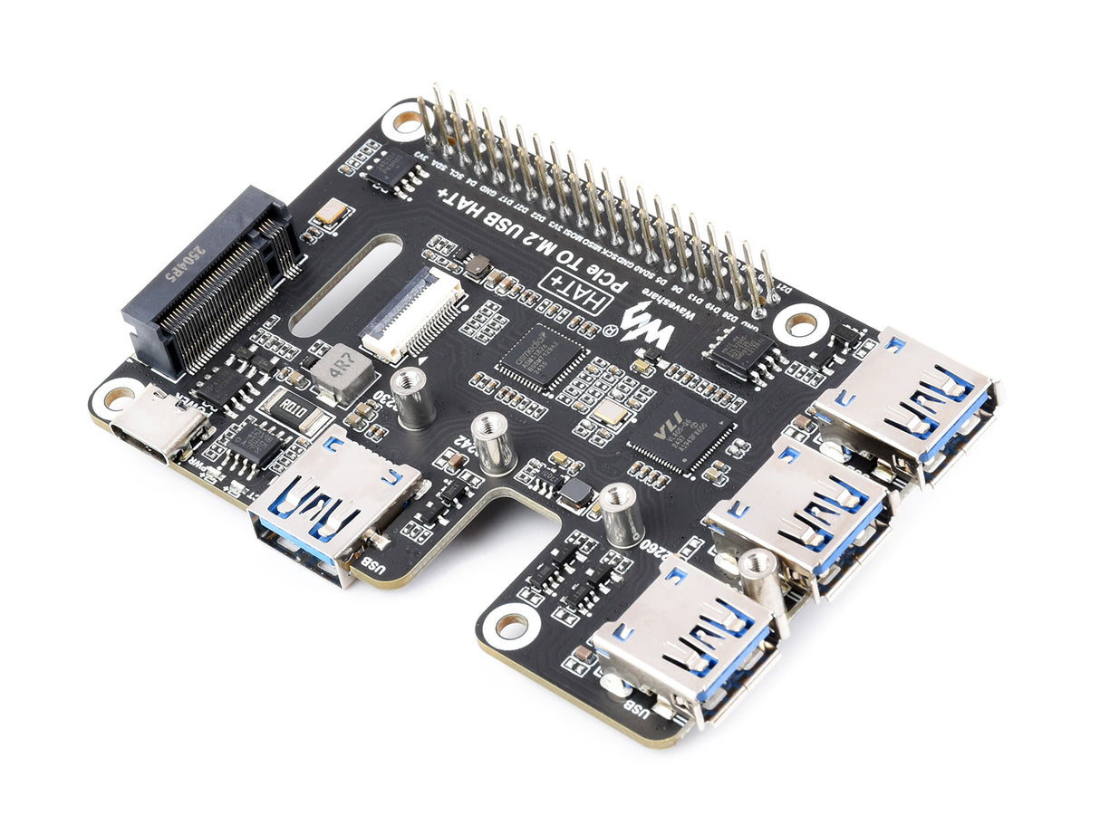 Raspberry Pi 5 PCIe HAT – USB 3.2 Gen1, M.2 NVMe SSD Support