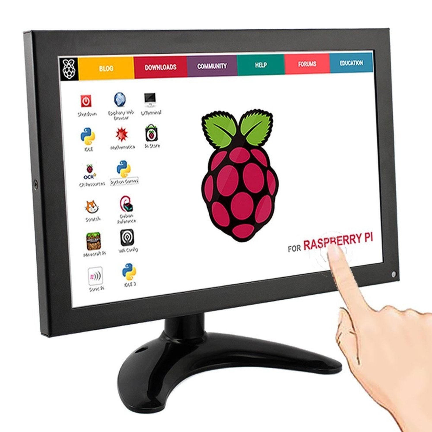 10.1 Inch Metal Shell IPS TFT 1280x800 Portable Monitor with Touch Function for Raspberry Pi